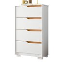 Ver imagem 5 de Guarda Roupa Solteiro Doble 04 Portas e Cômoda Sole Flex Branco Freijo - Móveis Albatroz