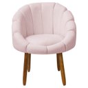 Ver imagem 4 de Kit Poltrona Decorativa Orgânica com Puff Flora Fixa Bouclê - Sofa Store:bouclê Rosa Bebê
