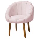 Ver imagem 3 de Kit Poltrona Decorativa Orgânica com Puff Flora Fixa Bouclê - Sofa Store:bouclê Rosa Bebê