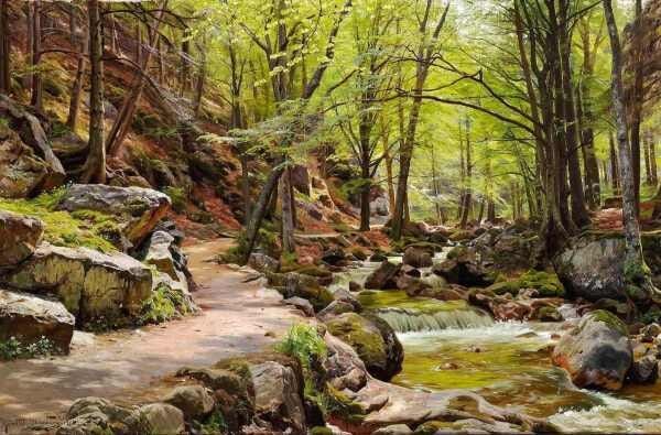 Riacho das pedras - Monsted - Tela 30x46 Para Quadro - 1