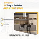 Ver imagem 3 de Kit 2 Bancos Quadrado Junco Argila para Bancada Alta Cozinha Área Gourmet Bistrô Piscina Bar