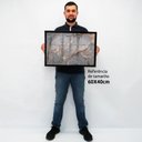 Ver imagem 2 de Quadro Decorativo Caixa Alta com Vidro Abstrato Mármore Cinza Perolado TaColado Moldura Madeira 40x6