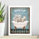 Ver imagem 1 de Quadro Decorativo Banheiro Ovelhas 45x34cm - com Vidro:madeira Preta