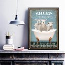 Ver imagem 2 de Quadro Decorativo Banheiro Ovelhas 45x34cm - com Vidro:madeira Preta