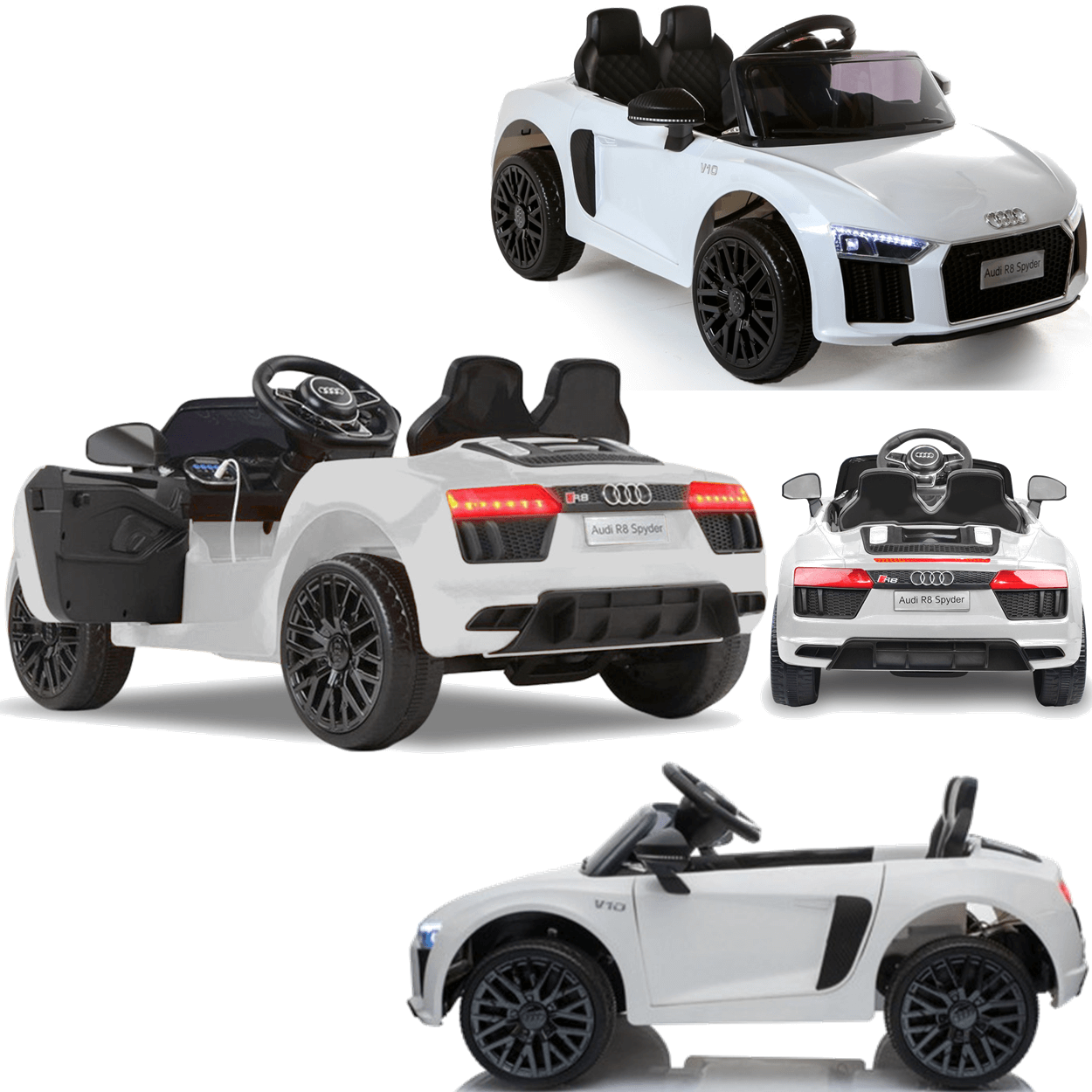 Carro Eletrico Zippy Toys Audi R8 Spyder 12v Controle Branco ...