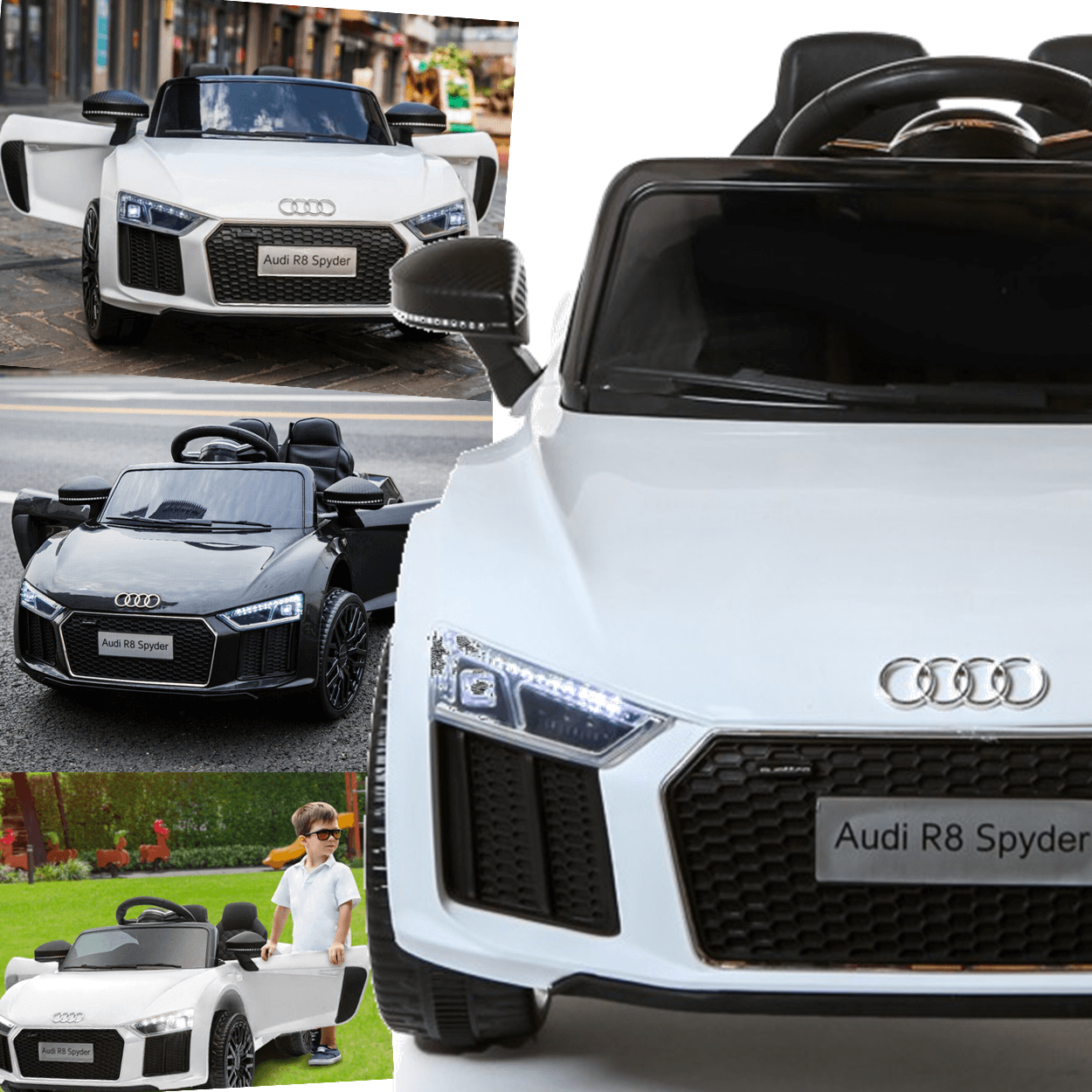 Carro Eletrico Zippy Toys Audi R8 Spyder 12v Controle Branco ...