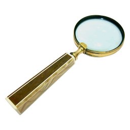 Lupa de Aumento de Metal Dourado com Cabo de Resina Bege M - 1