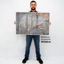 Ver imagem 2 de Quadro Decorativo Caixa Alta com Vidro Abstrato Mármore Cinza Perolado TaColado Moldura Madeira 90 x