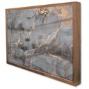 Ver imagem 1 de Quadro Decorativo Caixa Alta com Vidro Abstrato Mármore Cinza Perolado TaColado Moldura Madeira 90 x