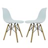 Kit 2 Cadeira Eiffel Moderno Branco Sala Jantar Base Madeira - 1