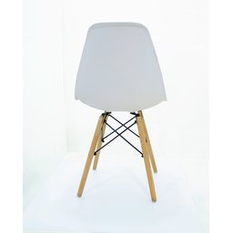 Kit 2 Cadeira Eiffel Moderno Branco Sala Jantar Base Madeira - 4