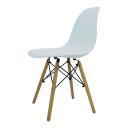 Kit 2 Cadeira Eiffel Moderno Branco Sala Jantar Base Madeira - 2