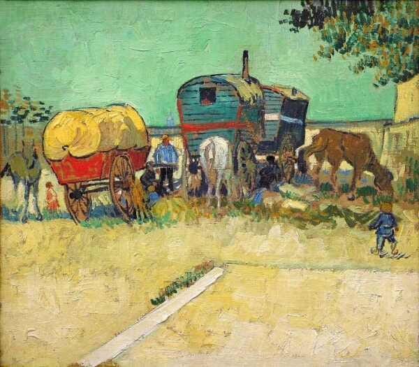 A Caravana Cigana - van Gogh - Tela 30x34 Para Quadro - 1
