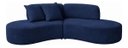 Ver imagem 2 de Sofá Virginia 2m com Puff Macio Confortável Luxo Suede Azul-Marinho