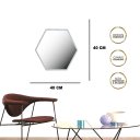 Ver imagem 3 de Espelho Sextavado 40cm Adnet Moldura Alumínio Marrom C/alça Preta + Suporte