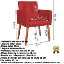 Ver imagem 2 de Cadeira para Hall Decorativa Aconchegante Sala de Espera Tecido Corano