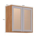 Ver imagem 3 de Armário Aéreo Brilhante 80cm 2 Portas Cinamomo-platina com Vidro Reflecta - Mgm Cinamomo-platina