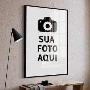 Quadro Personalizado Sua Foto Aqui em Moldura Caixa Tacolado Moldura Trad 1cm Preta com Vidro 20 X 3
