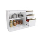 Ver imagem 4 de Balcão de Pia Celeste Kappesberg 100% Mdf 2 Portas 3 Gavetas Branco 120cm