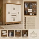 Ver imagem 3 de Guarda Roupa Casal 8 Portas 2 Gavetas Munique Amendola Off White Demobile