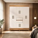 Ver imagem 5 de Guarda Roupa Casal 8 Portas 2 Gavetas Munique Amendola Off White Demobile