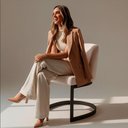 Ver mais imagens de Cadeira de Jantar Luna Estrutura em Madeira Courino Off White e Preto Sallar Home