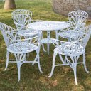 Ver imagem 3 de Conjunto de Jardim Modelo Primavera Mesa e 4 Cadeiras Branco