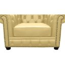 Ver imagem 2 de Kit 2 Poltronas Chesterfield com Pés Madeira Couro Bege