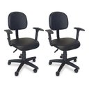 Ver imagem 1 de Kit 2 Cadeira de Escritório Giratória Ergonômica Executiva Secretaria Anatômica Corino