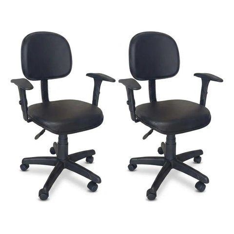 Kit 2 Cadeira de Escritório Giratória Ergonômica Executiva Secretaria Anatômica Corino