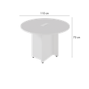 Ver imagem 3 de Mesa de Reunião Redonda 4 Lugares com Caixa de Tomada Yescasa Branco
