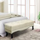 Ver imagem 5 de Recamier Decorativo 160cm Loewe Veludo Pés de Madeira Bege - Gran Belo