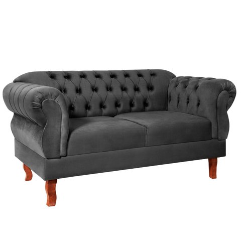 Namoradeira 2 Lugares Chesterfield Elisabeth:Cinza