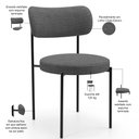 Ver imagem 4 de Mesa Valência com 06 Cadeiras para Sala de Jantar Louise L02 Linho Cinza Escuro - Lyam Decor