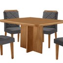 Ver mais imagens de Mesa de Jantar Olímpia 90cm Mdf Canto Copo e com 4 Cadeiras Melissa
