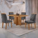 Ver imagem 1 de Mesa de Jantar Olímpia 90cm Mdf Canto Copo e com 4 Cadeiras Melissa