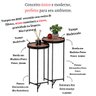 Mesa Lateral Canto Ambiente Casa Sala Estar Conjunto Apoio Sofá Pequena Redonda:Tampos Madeirados Fe - 5