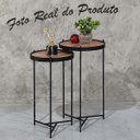 Ver imagem 4 de Mesa Lateral Canto Ambiente Casa Sala Estar Conjunto Apoio Sofá Pequena Redonda:Tampos Madeirados Fe