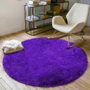 Ver imagem 1 de Tapete Saturs Shaggy Pelo Alto Roxo  Redondo 140 cm Tapete para Sala e Quarto
