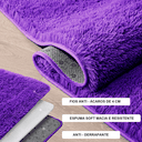 Ver imagem 3 de Tapete Saturs Shaggy Pelo Alto Roxo  Redondo 140 cm Tapete para Sala e Quarto