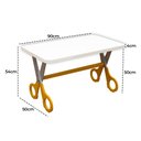 Ver imagem 2 de Mesa Infantil Tesoura Amarelo Tampo Branco Retangular Base Temática para Estudos e Desenhos Mobília