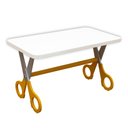 Ver imagem 1 de Mesa Infantil Tesoura Amarelo Tampo Branco Retangular Base Temática para Estudos e Desenhos Mobília