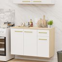 Ver imagem 1 de Balcão Auxiliar Modulado 15mm Bancada Cozinha Compacta - Dubai/branco
