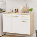 Ver imagem 2 de Balcão Auxiliar Modulado 15mm Bancada Cozinha Compacta - Dubai/branco
