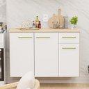 Ver imagem 3 de Balcão Auxiliar Modulado 15mm Bancada Cozinha Compacta - Dubai/branco