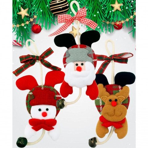Kit 18 Pendente Natalino Boneco de Neve Papai Noel Rena 18cm