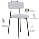 Ver imagem 4 de Kit 04 Cadeiras Decorativas Estofada Para Sala De Jantar Barcelona L02 Linho Cinza - Lyam Decor