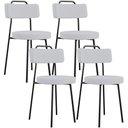 Ver imagem 1 de Kit 04 Cadeiras Decorativas Estofada Para Sala De Jantar Barcelona L02 Linho Cinza - Lyam Decor