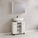 Ver imagem 4 de Conjunto Banheiro Espelheira Klein Gabinete Premium para Pia de Coluna - Jm3 Móveis:esp.branco+gab.b