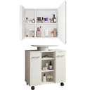 Ver imagem 2 de Conjunto Banheiro Espelheira Klein Gabinete Premium para Pia de Coluna - Jm3 Móveis:esp.branco+gab.b